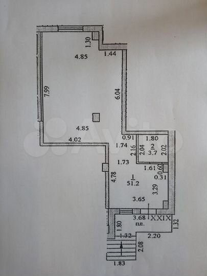Помещение свободного назначения, 54.9 м²