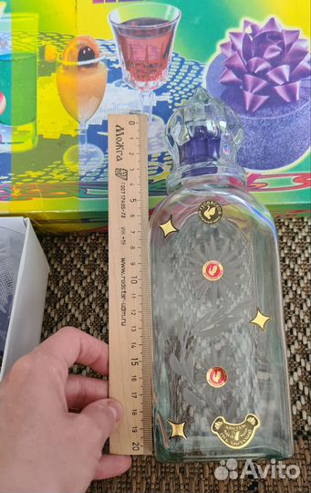 Хрустальный новый набор, графин, стаканы 19 предм