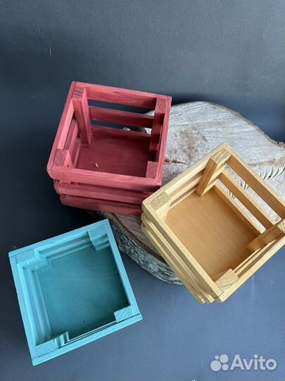 Деревянный ящик для декора или цветов