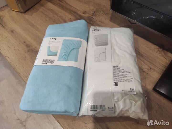 Новая Простынь на резинке LEN IKEA 70 160 и 80 165