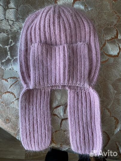 Шапка ушанка женская ангора