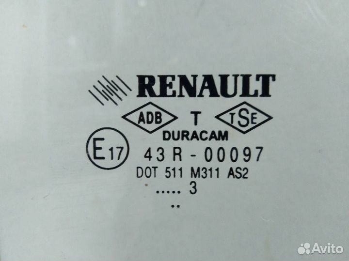 Стекло двери задней правой Renault Symbol 1 2001-2