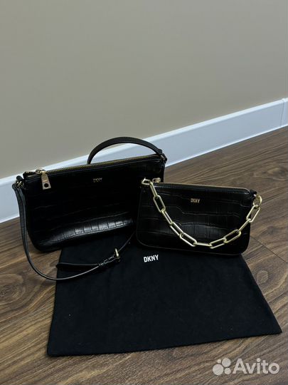 Комплект кожаных сумок dkny в отличном состоянии
