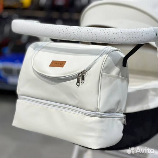 Коляска трансформер 2 в 1 luxmom эко-кожа