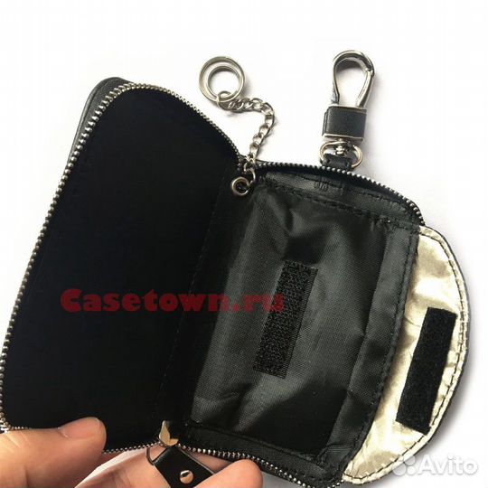 Экранирующий чехол из кожи для ключей авто (кожа)