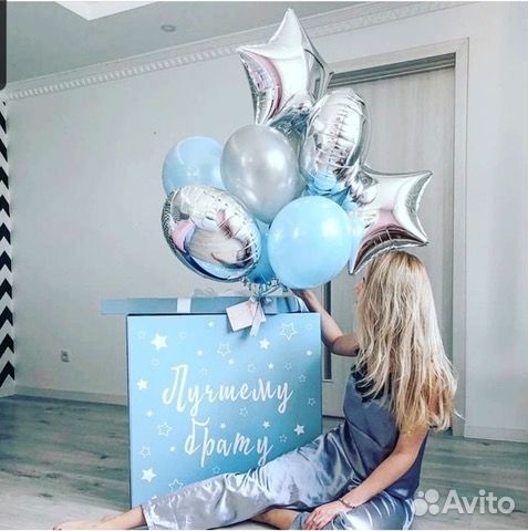Коробка сюрприз с воздушными шарами
