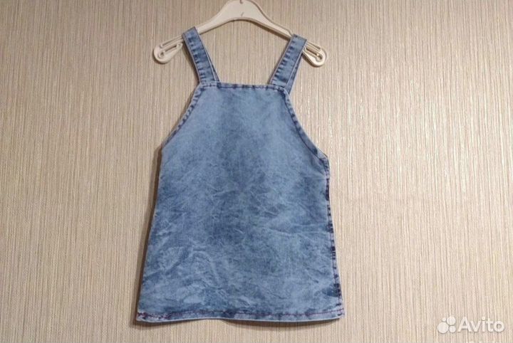 Джинсовый сарафан для девочки в садик 104
