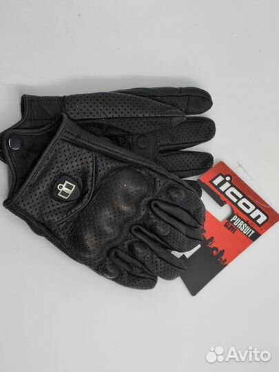 Мото перчатки кожаные