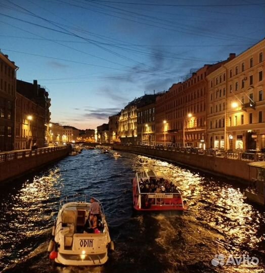 Прогулки на теплоходе дневные,ночные,развод мостов