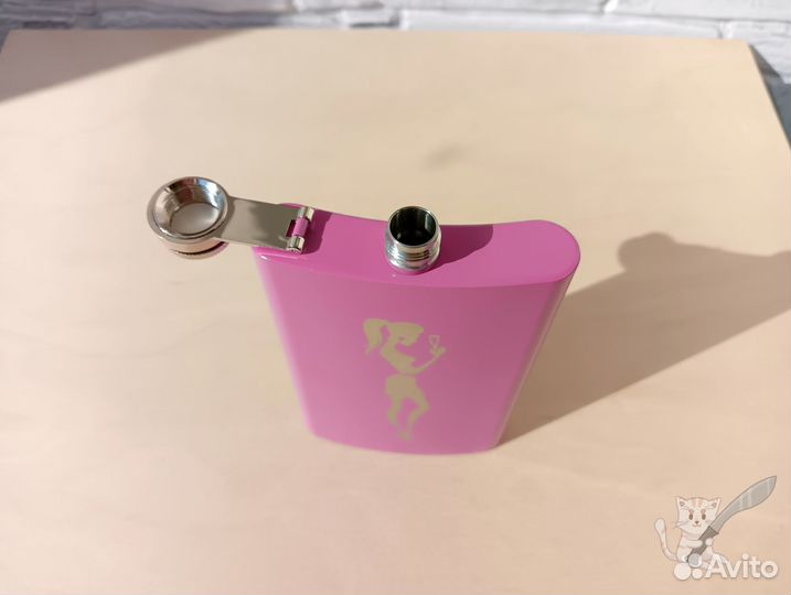 Дамская розовая фляга 10oz