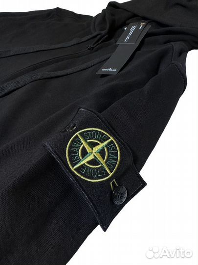 Зип худи Stone Island черная размер L/XL