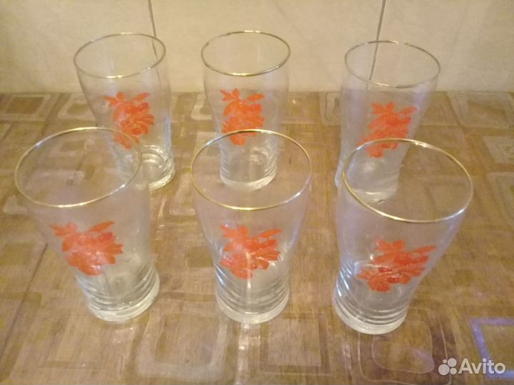 Графины. Кувшин. Стаканы. Хрусталь. Стекло. СССР