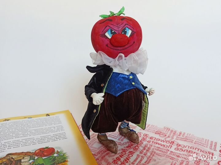 Текстильная интерьерная кукла Синьор Помидор