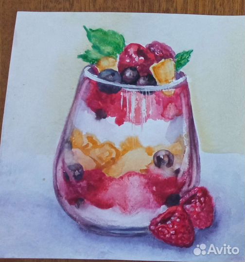 Акварельные картины, изделия из бисера