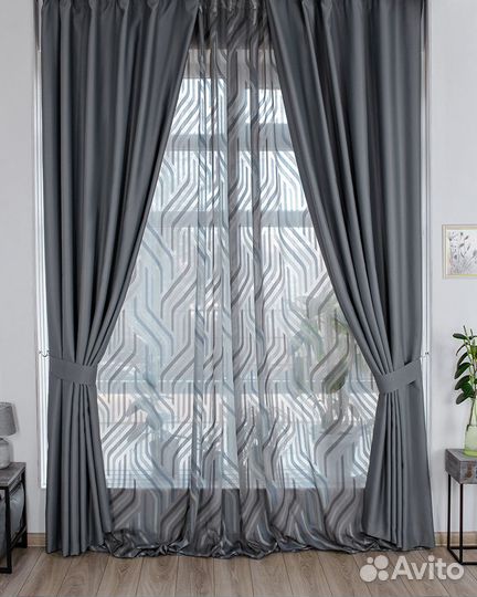 Блэкаут шторы Марсель Серый