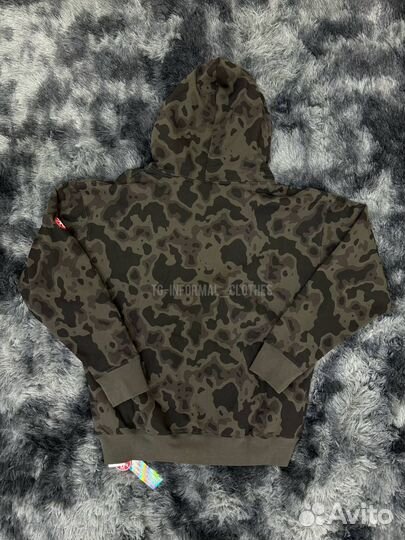 Зип худи Cav Empt камуфляж базовое темное зеленое