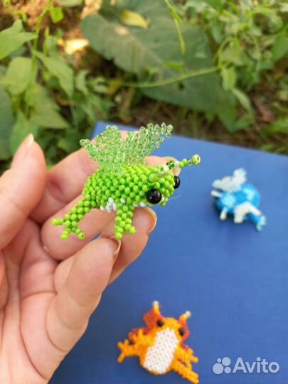 Амигуруми из бисера - Лягушка с крылышками