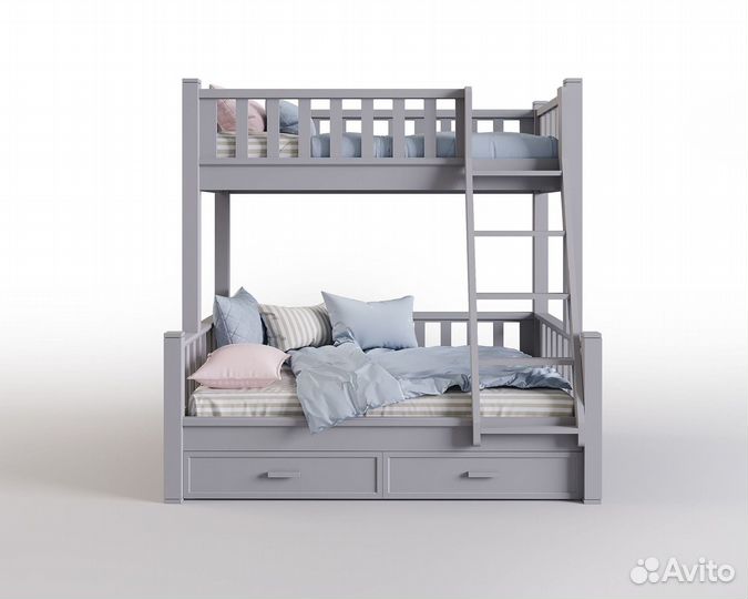 Двухъярусная кровать с ящиками