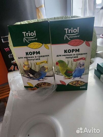 Корм и песок для попугая