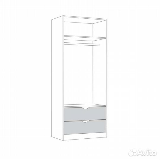 Шкаф платяной/шкаф для одежды с ящиками Уна белый