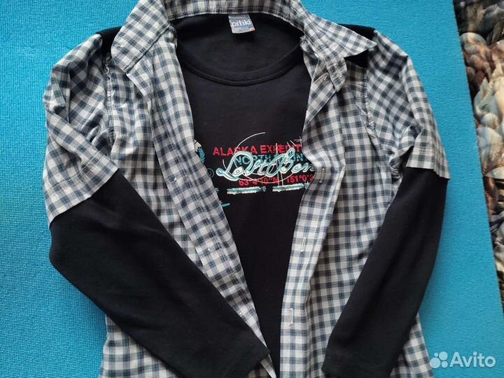 Рубашка со вставкой, мягкая, одевали всего 1 раз