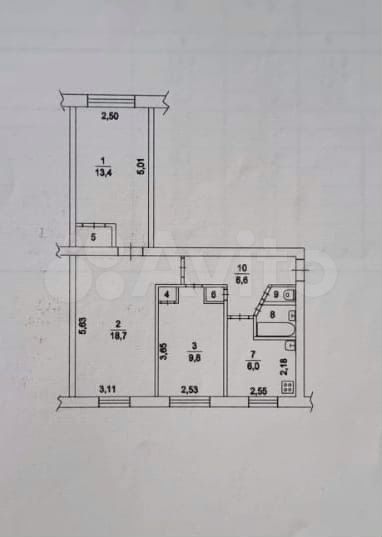 3-к. квартира, 59 м², 1/5 эт.