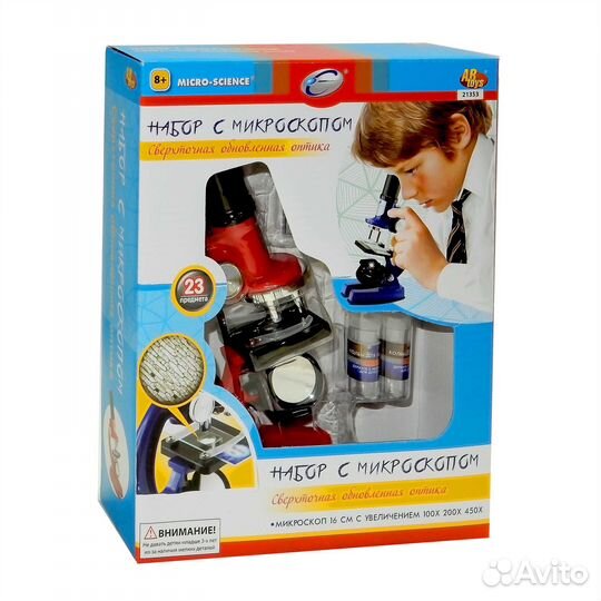 Набор для опытов с микроскопом, 23 предм., 21353