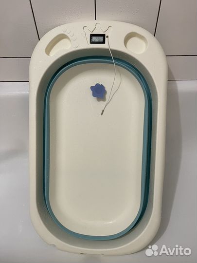 Складная ванночка для купания с термометром