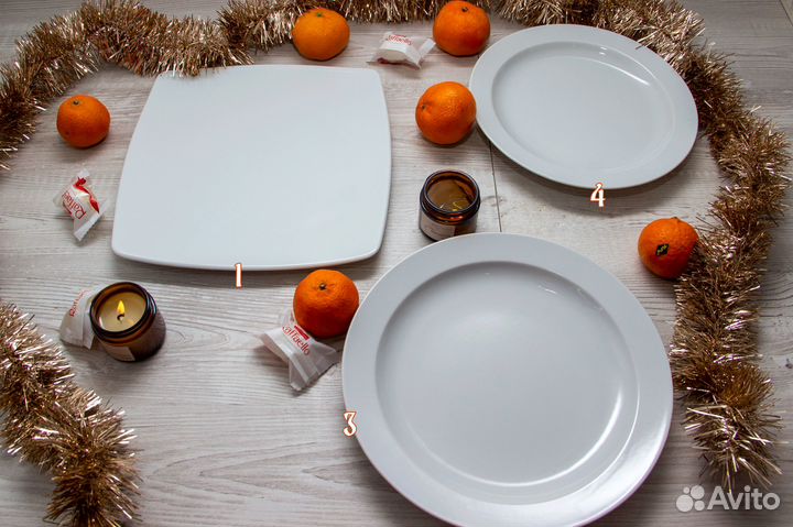 Тарелка фарфоровая квадратная Мехмед 260 х 260 мм