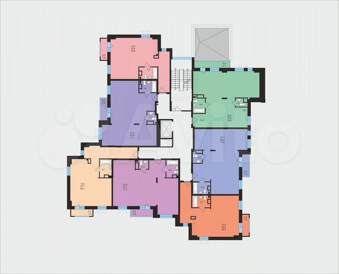2-к. квартира, 71,7 м², 7/8 эт.