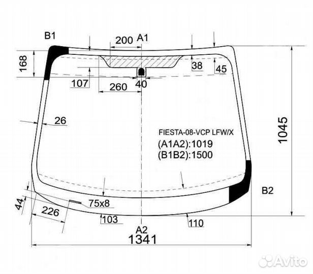 Стекло лобовое ford fiesta 2008-2019