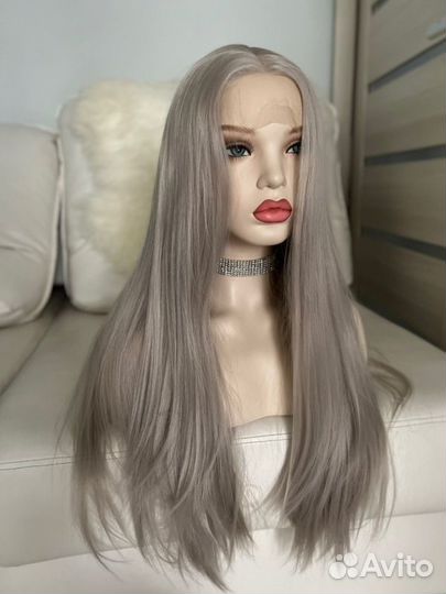 Парик пепельный блонд полусистема