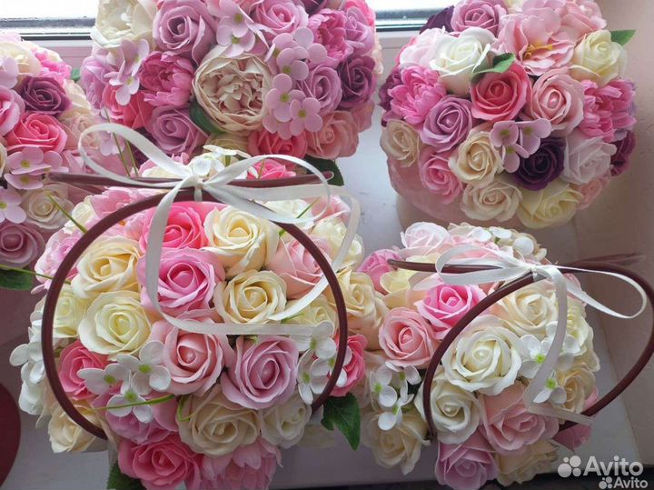 Букет из мыльных роз