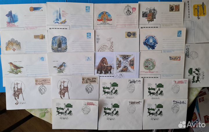 Почтовые художест. конверты (чистые, гашёные), ч.3