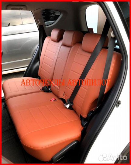 Чехлы Автопилот Toyota Rav4 5 из экокожи коричневы