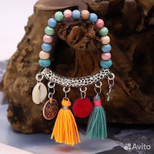 Женский браслет разноцветный, бохо, летний
