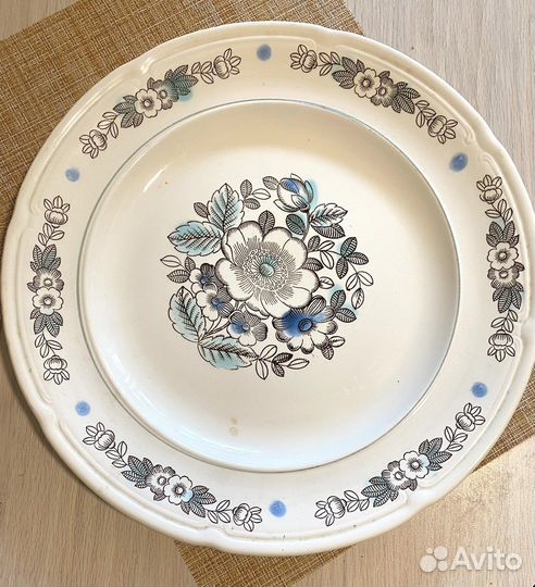 Блюдо большое СССР, фаянс, Зик, Конаково