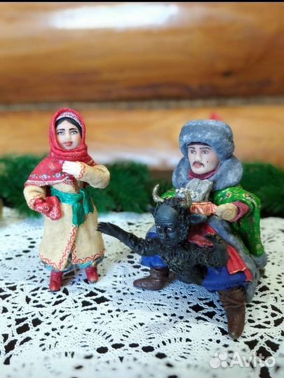 Набор игрушек на ёлку из ваты