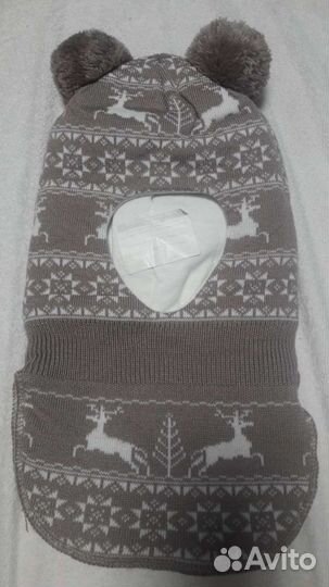 Новые шапка шлем и шарф зима