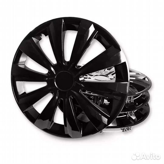 Колпаки R-15 черные (4 шт.) Джестик