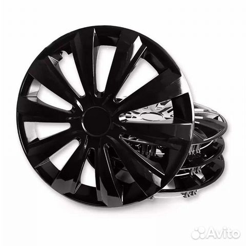 Колпаки R-15 черные (4 шт.) Джестик