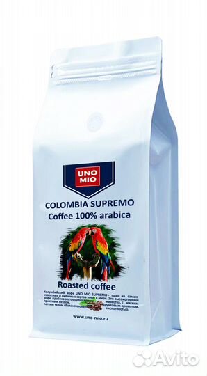 Кофе зерновой UNO MIO colombia supremo 250гр