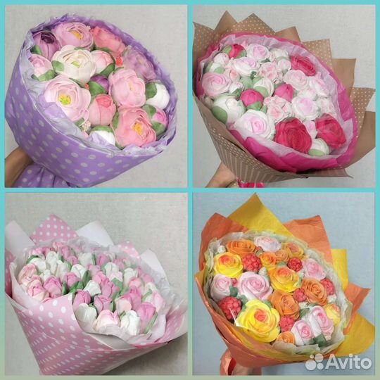 Букет цветов из зефира