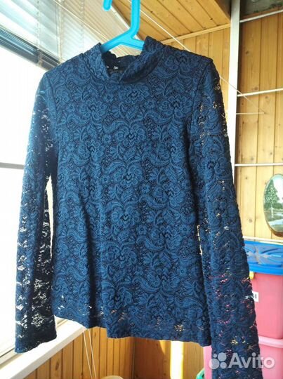 Блузка гипюр на подкладке для девочки