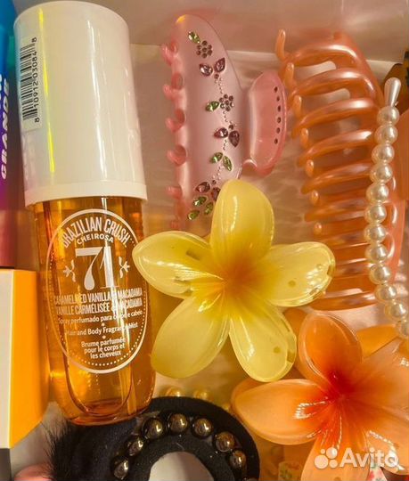 Крабик для волос гавайский цветок желтый