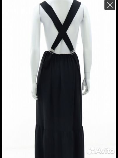 Сарафан Pinko с открытой спиной черный шифон новый