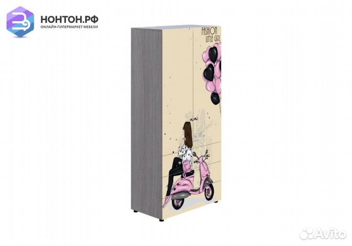 Шкаф 2-створчатый Мийа-3А ясень шимо светлый / беж