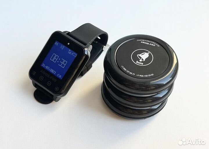 Кнопка вызова персонала/офцицианта Ультра и часы