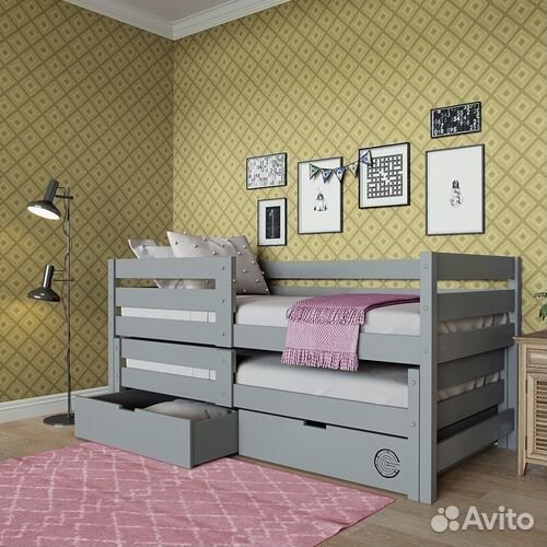 Кроватка матрешка выдвижная берёза для малыша