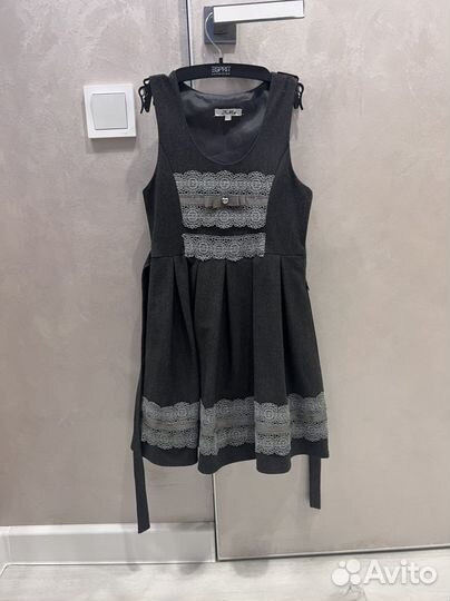 Сарафан школьный 122 серый